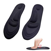 Viewm 2 Pairs Shoe Inserts Women 4D Sponge Arch Support Memory Foam Insoles Heel Cushion Inserts Shoe Slip Pads Foot Pain Relieve Massaging, Women 5-9 US, Black