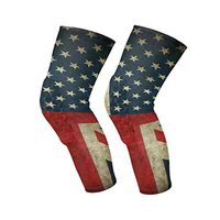 SLHFPX Knee Sleeve American Flag British Full Leg Brace Compression Long Sleeves Pads Socks for Meniscus Tear, Arthritis, Running, Workout, Basketball, Sports, Men and Women 1 Pair