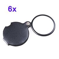 Leather Portable Pocket Folding Magnifying Glass Loupe Pocket Spiegel 5X 60mm (6x)
