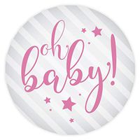 Pink Oh Baby Boy Seals, 1 1/4 Inches, 140 Count