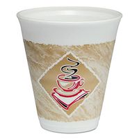 DART 12X16GPK Cafe G Foam Hot/Cold Cups 12 oz Brown/Red/White 20/Pack