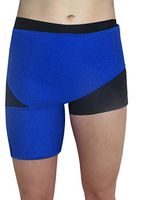 Athletec Sport Adjustable Compression Groin Support Wrap for Hip Arthritis, Thigh, Hamstring, Quadriceps Injuries, Sciatic Nerve Pain Relief Brace for Men & Women - Bright Blue (One Piece)