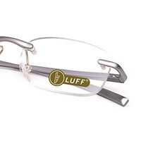 LUFF Rimless Reading Glasses Ultra Light Metal Frame Readers for Men and Women with Spring Hinge(2.0X)