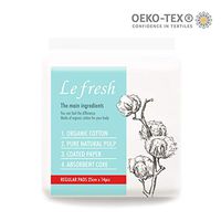 Lefresh Certified Organic Cotton Sanitary Pads for Women - Lefresh Healthy, Pure Natural Regular Menstrual Pads with Wings 9.6 inch (25 cm), 14pcs, 2 Packs, Count 28