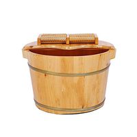 Foot Tub,Foot Bath Barrel,Wooden Barrel,Household Foot Washing Barrel,Binaural with Lid,Foot Spa Wooden Tub,Relieve Muscle Pain and Fatigue