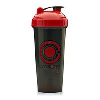 Performa Justice League & DC Comic - Leak Free Protein Shaker Bottle with Actionrod Mixing Technology for All Your Protein Needs! Shatter Resistant & Dishwasher Safe (Cyborg)(28oz)