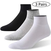Forcool Diabetic Socks, Women's Men's Non Binding Loose Top Seamless Toe Soft Ankle Low Cut Cotton Diabetic Socks Edema Socks Diabetes Socks, 3 Pairs Black/Gray/White Medium