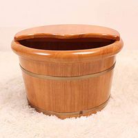 YALTOL Foot Bath Wooden Barrel,Basin Massagers Natural Solid Wood Thicken Foot Spa Wooden Tub Household Insulation Steamed Health Foot Care 20cm High,Woodenbarrel+Lid