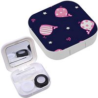 Portable Contact Lens Case Box Travel Kit Mirror + Bottle + Tweezers Container Holder [ Marinecute Whales ]