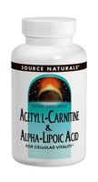 Source Naturals Acetyl L-Carnitine & Alpha-Lipoic Acid 650mg - 30 Tablets