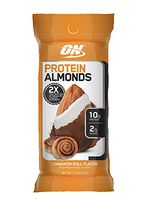 Optimum Nutrition Protein Almonds Snacks, Immune Support with Vitamin E, On The Go Nutrition, Low Sugar, Made with Whey Protein Isolate, Cinnamon Roll, 12 Count