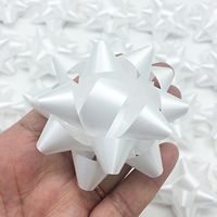 PEPPERLONELY Brand 20PC Peel & Stick Christmas Confetti Gift Bows 2-3/4", White