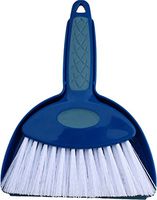 Small Broom with Snap-on Dust Pan, Blue, Hefty and Durable (2)