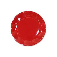 Ex.Tra. Disposable Scalloped Dinnerware Plates, Assorted Colors and Sizes (Small, Dark Red)