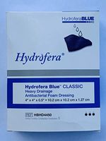 Hydrofera Blue HBHD4450 Heavy Drainage Antibacterial Foam Dressing 4x4, Box of 5