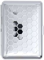 Silver Honeycomb (14 Kings) Metal-Plated Elastic Bands Cigarette Case & Stash Box