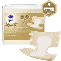 Healthy Spirit Breathable Disposable Adult Diaper Briefs for Incontinence Super Absorbent with Tabs, Extra Large, 25 Count