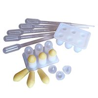 Suppository Mold Tray Kit - Reusable, 2 Trays - Makes 12 Suppositories Per Set. Size 2 ML Suppositories. Includes 5 Free 2 ML Filling Pipettes.