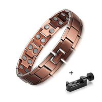 MGlooks Retro Copper Magnetic Bracelets Adjustable Magnetic Energy Copper Bracelet for Men and Women