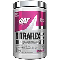 GAT Sport NITRAFLEX + C, Testosterone Boosting Powder with Creatine, Increases Blood Flow, Builds Muscle Mass, Boosts Strength and Energy, Improves Exercise Performance (Cotton Candy, 30 Servings)