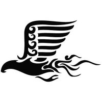 Eagle Flames - Vinyl 6" wide (color: BLACK) decal laptop tablet skateboard car windows sticker - by So Cool Stuff