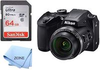 Nikon COOLPIX B500 16MP Digital Camera with 3 Inch TFT LCD Screen Nikkor Lens with 40x Optical Zoom WiFi + 64GB Memory Card (Black)