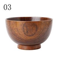 WWSHM Kitchen Utensil Tableware Natural Jujube Wooden Rice Soup Bowl Food Containter (Color : 03)