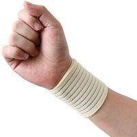 uxcell Beige Elastic Sports Wrist Brace Band Hand Palm Wrap Bandage Guard Supporter