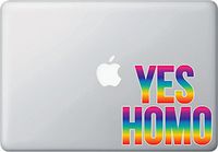 Yadda-Yadda Design Co. YES HOMO - Rainbow Text - MacBook | Laptop | | Trackpad | Tablet | iPad | Indoor Use - Vinyl Decal Sticker Copyright 2015 (5.5" w x 5" h) (Medium, Rainbow)
