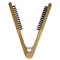 JUJUMALL-DIY Salon Hairdressing Hair Straightener Wooden Anti-static Dual-Brush Comb T1