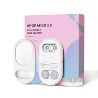 CONBOLA 5 in 1 Ultrasonic Contact Lens Cleaner,Colored Contact Lenses Case,Contacts Cleaning Machine for Daily Lens Cleaning,USB Rechargeable,Portable for Travel,Date etc.（White）