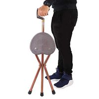 Walking Chair Aluminum Alloy Folding Seat Cane Walking Cane Stool Stick Portable Fishing Rest Stool for Elder