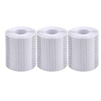 3 Rolls Reflective Tape 3m x 5cm Warning Tape Car Trailer Safe Tape Warning Sign Roll Sticker Silver