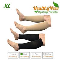 HealthyNees Shin 15-20 mmHg Med Compression Fatigue Support Extra Wide Calf Plus Tall Leg Big Calves Sleeve (Combo, XL)