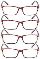 Reading Glasses 4 Pairs Design Readers Women Men Reading Eyeglasses (Tortoise, 1.00)