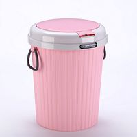 Meters Creative home cover with trash toilet toilet toilet living room kitchen European style covered barrel (pink 14L)