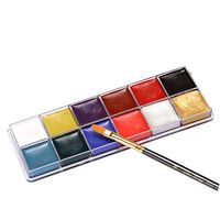 Elevin(TM) 12 Colors Body Face Oil Painting Paint Pigment for Beauty Kit Makeup Cosmetic (A)