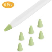 USSJ Protective Silicone Nips Case Compatible with Apple Pencil Tips for 1st & 2nd Gen,Writing Protection Replacement for iPad Pencil Accessory. (Matcha，6Pcs)