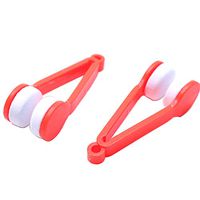 Sscon 10pcs Mini Eyeglass Sunglasses Microfiber Spectacle Cleaner Soft Brush Cleaning Tool, Red