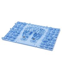 Reflexology Foot Massage Mat - Shiatsu Stimulates Blood Circulation Acupressure Double Feet Shape Mat with Magnet for Relieve Plantar Fasciitis, Heel, Foot Arch Pain & Stress Blue