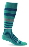 Sockwell Women's Orbital Stripe Moderate Graduated Compression Sock, Mineral - Medium/Large