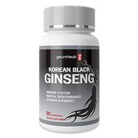 GeumHeuk Korean Black Panax Ginseng Capsule 1000mg Supplement - 90 Vegan Capsules Non GMO, High Ginsenosides, High Absorption Rate, Enhance Immunity, Mental Performance, Stamina & Energy, Men & Women