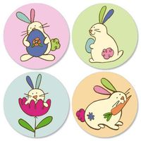 Egg-citing Easter Envelope Seals- Set of 144 Easter Envelope Stickers (4 Designs)