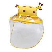 Youmymine Anti-Spitting Protective Hat, Kids Baby Safety Face Shield Hat,Anti Drool Splash,Proof Outdoor Fisherman Cap (Yellow, A)