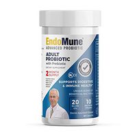 EndoMune Advanced Adult Multi-Strain Probiotic Supplement with Prebiotic | 10 Strains, 20 Billion CFU | Physician Formulated | 60 Vegetarian Capsules