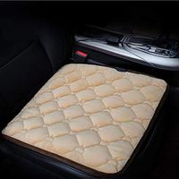RALASE 12V Car Seat Heating Cushion, Small Short Plush Electric Heating Pads, Breathable Anti-Static, with Cigarette Lighter, 30-60℃, Winter Car Driving Keep Warm, 53x50cm,Beige