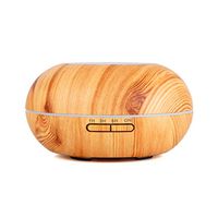 300ml Aromatherapy Essential Oil Diffuser Wood Grain Ultrasonic Cool Mist Ultrasonic Diffusers with 7 Color LED Lights Waterless Auto Shut-Off