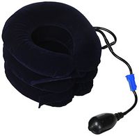 Air Cervical Neck Traction Collar Device Soft Inflatable Cervical Neck Pillow Stretcher Neck Head Back Shoulder Pain Relief Stress Relax Improve Spine Alignment for Travel Home Office Worker Man Woman