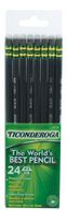 Ticonderoga No. 2 Soft Pencils, Twelve 24 Count Hang-Tab Boxes, Total 288 Pencils - (Wood-Cased, Black Writing) in Matte Black (13926)