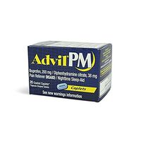 Advil Pm Ibuprofen 200mg Fast Pain Reliever and Fever Reducer Nighttime Sleep Aid - 2 Pack of 180 Coated Tablets Bottles (360 Tablets Total)